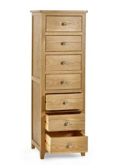 Julian Bowen Mallory 7 Drawer Narrow Chest -FurniHaven Shop VLTPA SQ4 0000000006 OAK SLd