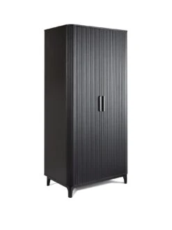 Carina 2 Door Wardrobe - Black -FurniHaven Shop VMD8T SQ3 0000000004 BLACK SLa
