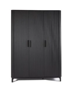 Carina 3 Door Wardrobe - Black -FurniHaven Shop VMD93 SQ2 0000000004 BLACK SLf