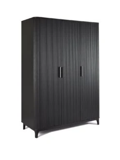 Carina 3 Door Wardrobe - Black -FurniHaven Shop VMD93 SQ3 0000000004 BLACK SLa