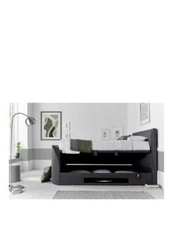 Lilly TV Ottoman Bed With Mattress Options (Buy And SAVE!) - Fits Up To 43 Inch TV -FurniHaven Shop VMI8N SQ3 0000000070 DARK GREY SLa