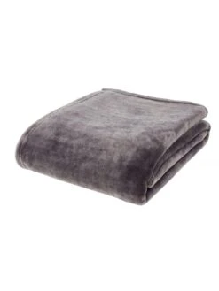 Catherine Lansfield Extra Large Raschel Family Velvet Touch Soft Cosy Throw - Charcoal