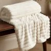 Catherine Lansfield Cosy Ribbed Soft Throw - Cream 2 Catherine Lansfield Cosy Ribbed Soft Throw - Cream -FurniHaven Shop VMRP0 SQ1 0000000067 CREAM RSr
