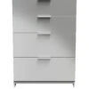 SWIFT Adair Ready Assembled 4 Drawer Deep Chest -FurniHaven Shop VNOEQ SQ2 0000000563 GREY GLOSS SLf