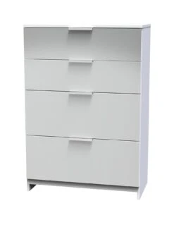 SWIFT Adair Ready Assembled 4 Drawer Deep Chest -FurniHaven Shop VNOEQ SQ3 0000000563 GREY GLOSS SLa