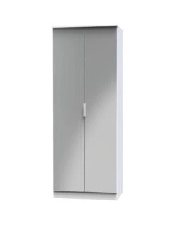 SWIFT Adair Ready Assembled 2 Door Wardrobe -FurniHaven Shop VNOER SQ3 0000000563 GREY GLOSS SLa