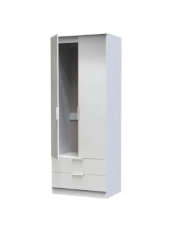 SWIFT Adair Ready Assembled 2 Door 2 Drawer Wardrobe -FurniHaven Shop VNOES SQ5 0000000563 GREY GLOSS SLd1