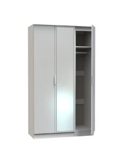 SWIFT Adair Ready Assembled 3 Door Mirrored Wardrobe -FurniHaven Shop VNOET SQ6 0000000563 GREY GLOSS SLd2