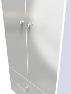 SWIFT Verity Ready Assembled 2 Door 2 Drawer Wardrobe -FurniHaven Shop VNOFA SQ4 0000000563 GREY GLOSS SLd