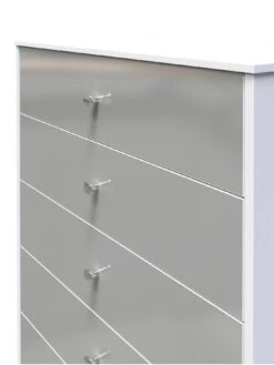 SWIFT Verity Ready Assembled 5 Drawer Chest -FurniHaven Shop VNOFB SQ4 0000000563 GREY GLOSS SLd