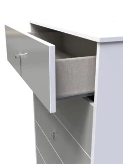 SWIFT Verity Ready Assembled 5 Drawer Chest -FurniHaven Shop VNOFB SQ5 0000000563 GREY GLOSS SLd1