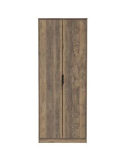 SWIFT Emerson Ready Assembled 2 Door Wardrobe -FurniHaven Shop VNOFD SQ2 0000014817 VINTAGE OAK SLf