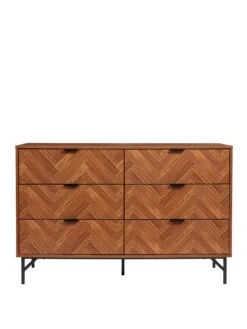 Lloyd Pascal Chevron 6 Drawer Chest With Metal Legs -FurniHaven Shop VNOFY SQ2 0000000143 BROWN SLf