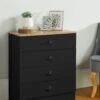 Lloyd Pascal Henley 4 Draw Chest With Cup Handles -FurniHaven Shop VNOG0 SQ1 0000000540 BLACK OAK RSr