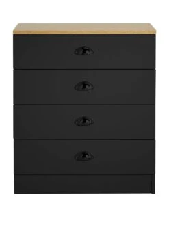 Lloyd Pascal Henley 4 Draw Chest With Cup Handles -FurniHaven Shop VNOG0 SQ2 0000000540 BLACK OAK SLf