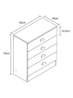 Lloyd Pascal Henley 4 Draw Chest With Cup Handles -FurniHaven Shop VNOG0 SQ7 0000000540 BLACK OAK DGy