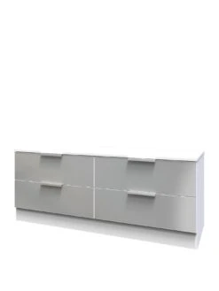 SWIFT Adair Ready Assembled 4 Drawer Bed Box 8 SWIFT Adair Ready Assembled 4 Drawer Bed Box -FurniHaven Shop VNOGF SQ3 0000000563 GREY GLOSS SLa