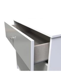 SWIFT Verity Ready Assembled 4 Piece Package - 2 Door Wardrobe, 3 Drawer Chest And 2 Bedside Tables -FurniHaven Shop VNOGI SQ6 0000000563 GREY GLOSS SLd2