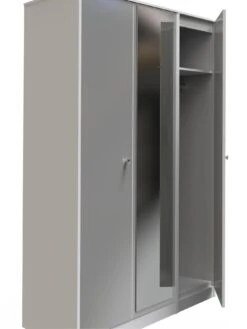 SWIFT Verity Part Assembled 3 Door Mirrored Wardrobe -FurniHaven Shop VNOGQ SQ6 0000000563 GREY GLOSS SLd2