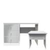 SWIFT Verity Ready Assembled 2 Piece Dressing Table And Stool Set -FurniHaven Shop VNOGR SQ2 0000000563 GREY GLOSS SLf