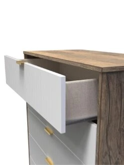 SWIFT Andie Ready Assembled Bedroom Package 1 (2 X 2 Drawer Bedside, 5 Drawer Chest) -FurniHaven Shop VNOH4 SQ5 0000000013 WHITE SLd1