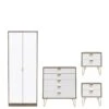 SWIFT Andie Ready Assembled Bedroom Package 2 (2 X 2 Drawer Bedside, 5 Drawer Chest, 2 Door Wardrobe) -FurniHaven Shop VNOH5 SQ2 0000000013 WHITE SLf
