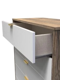 SWIFT Andie Ready Assembled Bedroom Package 2 (2 X 2 Drawer Bedside, 5 Drawer Chest, 2 Door Wardrobe) -FurniHaven Shop VNOH5 SQ4 0000000013 WHITE SLd