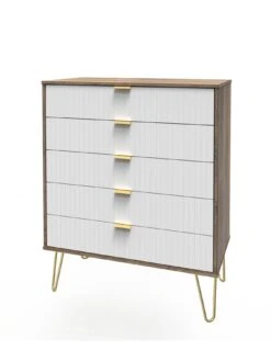 SWIFT Andie Ready Assembled Bedroom Package 2 (2 X 2 Drawer Bedside, 5 Drawer Chest, 2 Door Wardrobe) -FurniHaven Shop VNOH5 SQ5 0000000013 WHITE SLd1