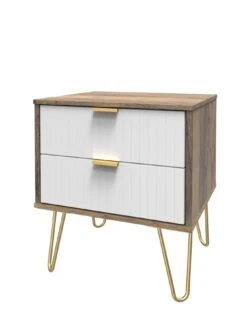 SWIFT Andie Ready Assembled Bedroom Package 2 (2 X 2 Drawer Bedside, 5 Drawer Chest, 2 Door Wardrobe) -FurniHaven Shop VNOH5 SQ6 0000000013 WHITE SLd2