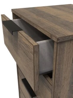 SWIFT Emerson Ready Assembled 5 Drawer Tallboy -FurniHaven Shop VNOH6 SQ5 0000014817 VINTAGE OAK SLd1