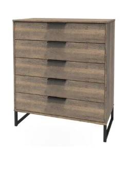 SWIFT Emerson Ready Assembled 5 Drawer Chest -FurniHaven Shop VNOH7 SQ3 0000014817 VINTAGE OAK SLa