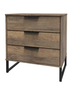 SWIFT Emerson Ready Assembled 3 Drawer Chest -FurniHaven Shop VNOH8 SQ3 0000014817 VINTAGE OAK SLa