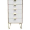 SWIFT Andie Ready Assembled 5 Drawer Tallboy -FurniHaven Shop VNOHL SQ2 0000000013 WHITE SLf
