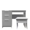 SWIFT Adair Ready Assembled 2 Piece Set - Dressing Table & Stool -FurniHaven Shop VNOIA SQ2 0000000563 GREY GLOSS SLf