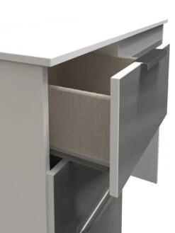 SWIFT Adair Ready Assembled 2 Piece Set - Dressing Table & Stool -FurniHaven Shop VNOIA SQ5 0000000563 GREY GLOSS SLd1