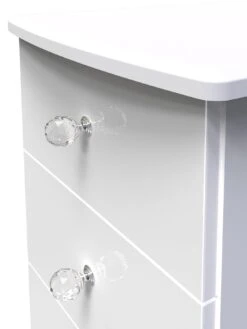SWIFT Lumiere Ready Assembled 3 Drawer Bedside Cabinet With Led Lights -FurniHaven Shop VNOID SQ4 0000000559 WHITE GLOSS SLd