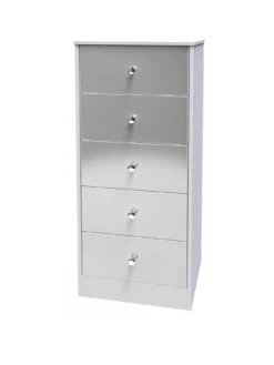 SWIFT Verity Ready Assembled 5 Drawer Tallboy -FurniHaven Shop VNOIM SQ3 0000000563 GREY GLOSS SLa