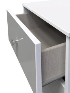 SWIFT Verity Ready Assembled 2 Drawer Bedside Cabinet -FurniHaven Shop VNOIN SQ5 0000000563 GREY GLOSS SLd1