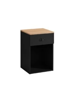 Lloyd Pascal Henley 1 Draw Bedside With Cup Handles -FurniHaven Shop VNOJM SQ5 0000000540 BLACK OAK SLd1