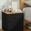 Lloyd Pascal Henley 2 Draw Bedside With Cup Handles -FurniHaven Shop VNOJP SQ1 0000000540 BLACK OAK RSr