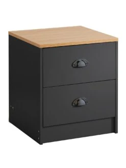 Lloyd Pascal Henley 2 Draw Bedside With Cup Handles 9 Lloyd Pascal Henley 2 Draw Bedside With Cup Handles -FurniHaven Shop VNOJP SQ3 0000000540 BLACK OAK SLa