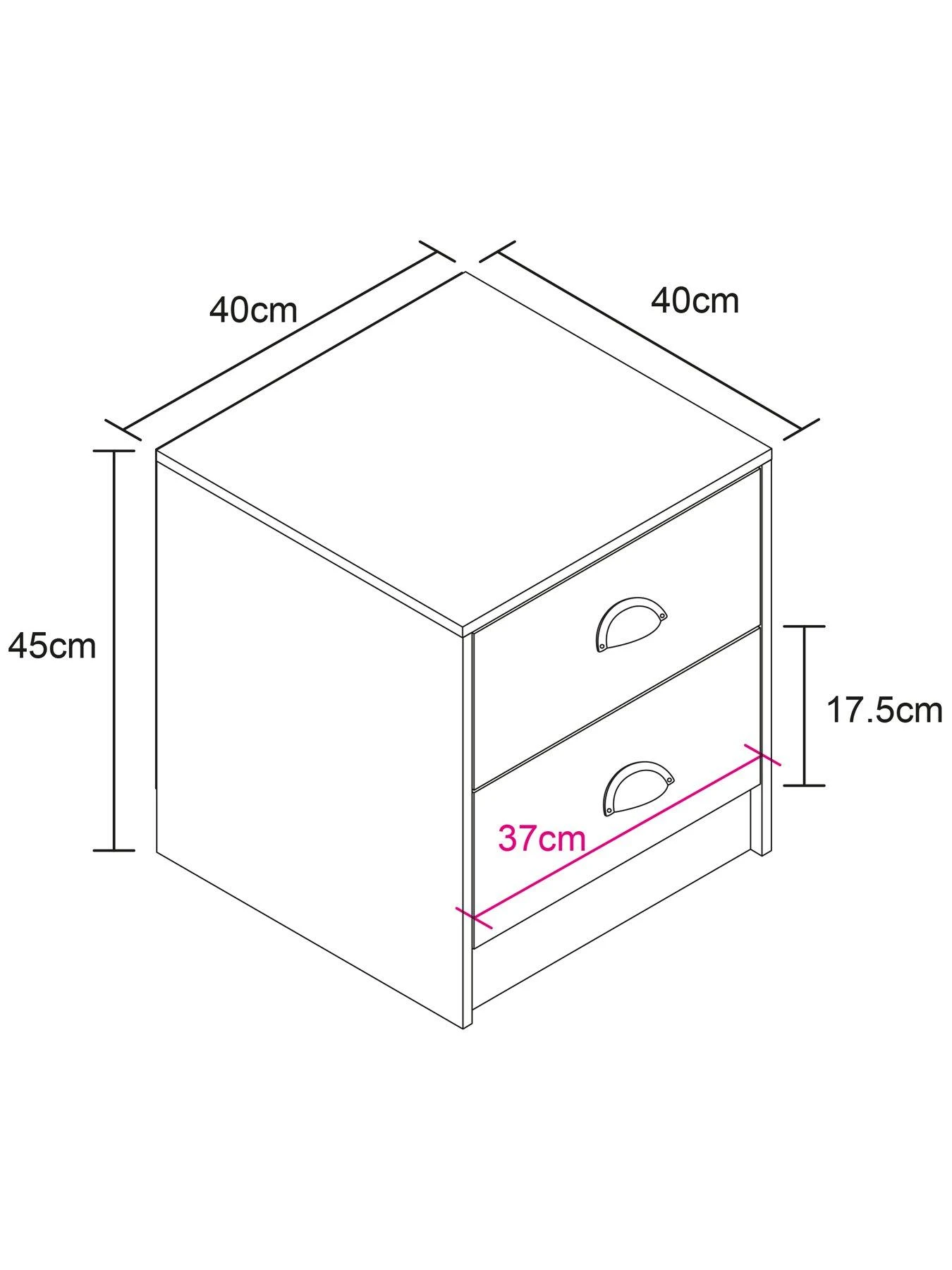 Lloyd Pascal Henley 2 Draw Bedside With Cup Handles 7 Lloyd Pascal Henley 2 Draw Bedside With Cup Handles - Image 5