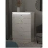 SWIFT Lumiere Ready Assembled 4 Drawer Deep Chest With Led Lights -FurniHaven Shop VNOJS SQ2 0000000559 WHITE GLOSS SLf