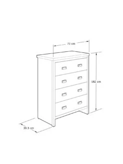 GFW Boston 4 Drawer Chest - Oak -FurniHaven Shop VNZX4 SQ7 0000000006 OAK DGy