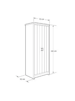 GFW Boston 2 Door Wardrobe - Oak -FurniHaven Shop VNZXA SQ7 0000000006 OAK DGy