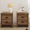GFW Set Of 2 Boston Bedside Chests - Oak -FurniHaven Shop VNZXO SQ1 0000000006 OAK RSr