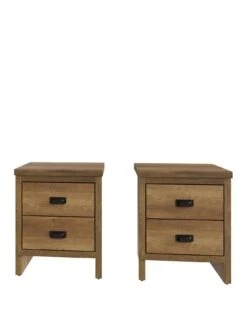 GFW Set Of 2 Boston Bedside Chests - Oak -FurniHaven Shop VNZXO SQ2 0000000006 OAK SLf