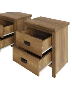 GFW Set Of 2 Boston Bedside Chests - Oak -FurniHaven Shop VNZXO SQ5 0000000006 OAK SLd1