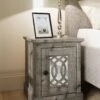 GFW Amelie Mirrored Bedside Chest -FurniHaven Shop VNZYS SQ1 0000000005 GREY RSr