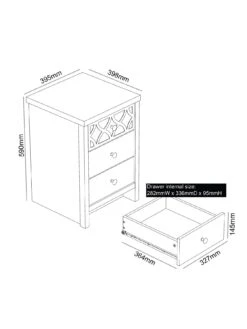 GFW Arianna 3 Drawer Bedside Chest - Grey -FurniHaven Shop VO4OZ SQ7 0000000005 GREY DGy